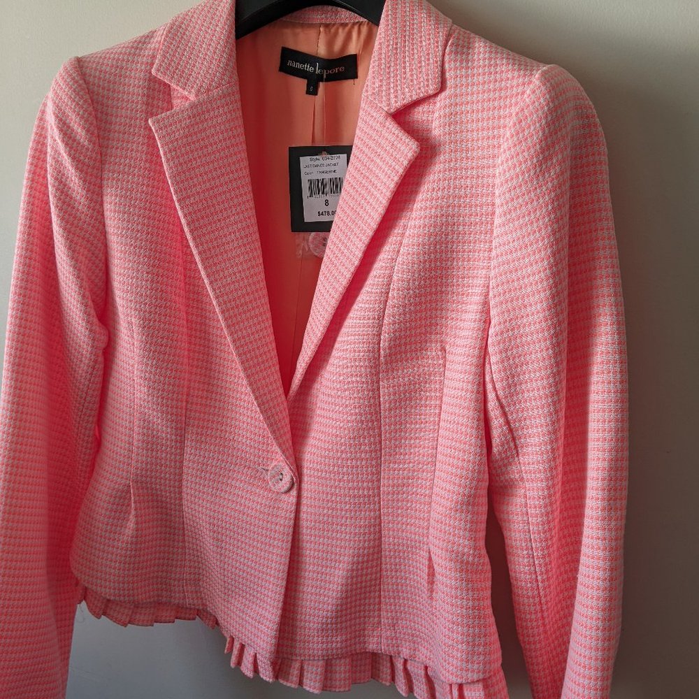 NWT Nanette Lepore Blazer Size (8) Tangerine - Picture 2 of 16